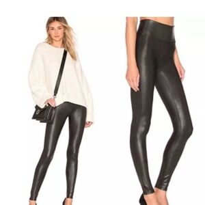 SPANX Black Faux Leather High Waisted Leggings